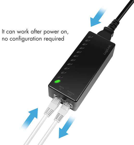 Naar omschrijving van POE004 - LogiLink PoE Injector, 30W Output Power 1 Gigabit