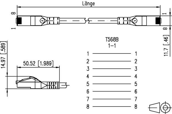 Naar omschrijving van MS6AGS020 - Patch Cable Cat.6A AWG 26 10G  2 m grijs