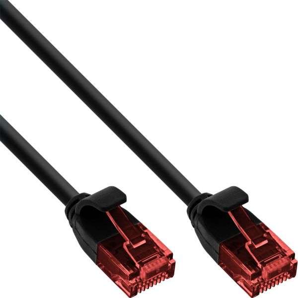 Naar omschrijving van 71212S - InLine Slim Patch cable, U/UTP, Cat.6, black, 2.5m
