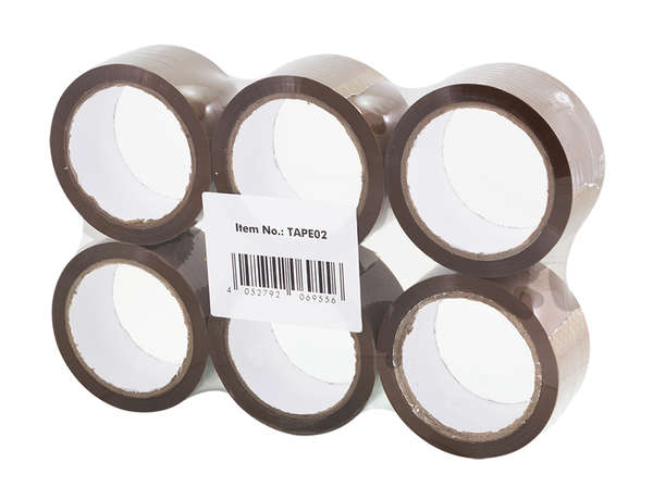 Naar omschrijving van TAPE02 - Dozentape, low noise, 48 mm x 66 m, bruin