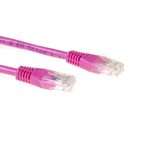 Naar omschrijving van ENU6RZ010 - Cat.6 UTP patchkabel roze    1m