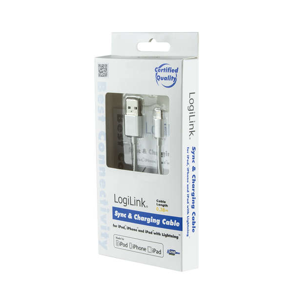 Naar omschrijving van UA0199 - LogiLink Apple Lightning to USB Connection Cable, white 1.00 m