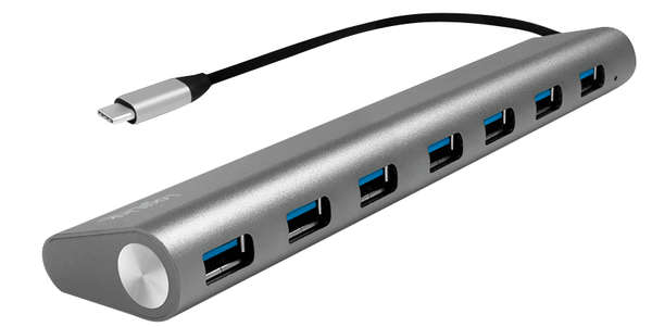 Naar omschrijving van UA0310 - USB 3.2 Gen 1 Hub, 7-port, USB-C, aluminum, grey