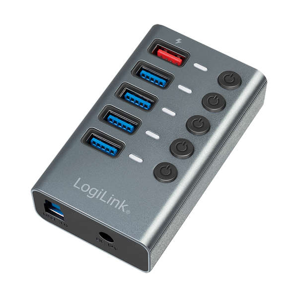 Naar omschrijving van UA0386 - USB 3.2 Gen 1 hub 4 port 1x Fast Charging port, on off switch