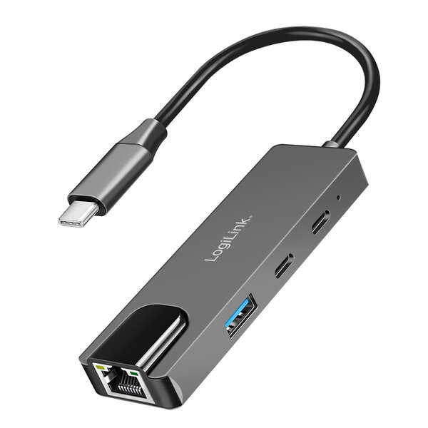 Naar omschrijving van UA0432 - USB 3.2 Gen1 Hub, 3-port , with 2.5G Gigabit Ethernet adapter
