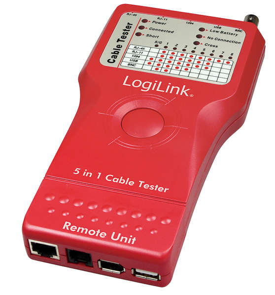 Naar omschrijving van WZ0014 - LogiLink Cable Tester 5-in-1 with remote unit