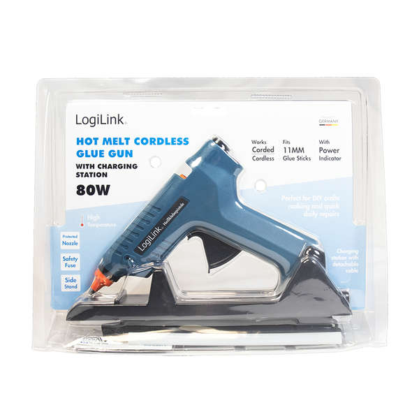 Naar omschrijving van WZ0052 - Hot glue gun wireless 80 W with station blue