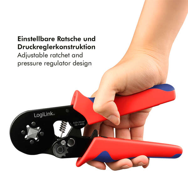Naar omschrijving van WZ0082 - Self-adjusting crimping pliers for wire ferrules 0.25 - 10 mm²